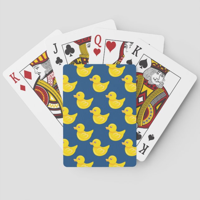Blue and Yellow Rubber Duck, Ducky Playing Cards (Back)