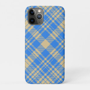 Blue and Yellow Scottish Tartan Plaid iPhone 11 Pro Case