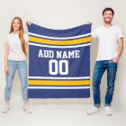 Blue and Yellow Sports Stripes Custom Name Number