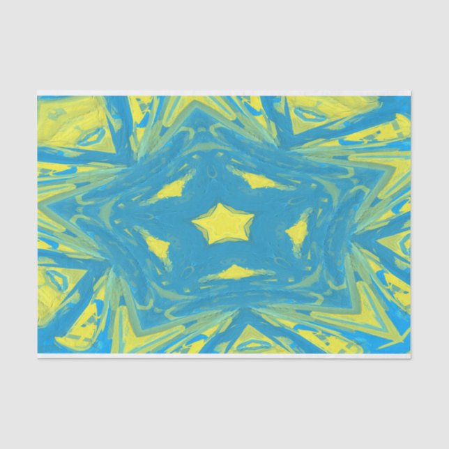 Blue and Yellow Stars tissue paper (Front)
