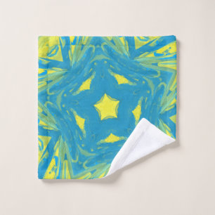Blue and Yellow Stars washcloth Wash Cloth