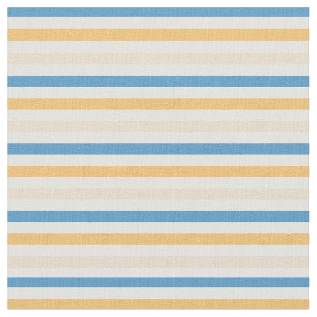 Blue and Yellow Stripes Fabric (Close Up)
