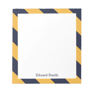 Blue and Yellow Stripes Personalized Notepad