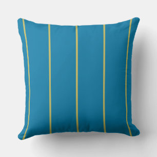 Blue and Yellow Stripes Throw Pillow