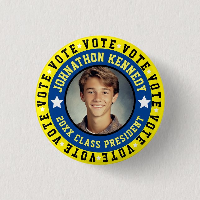 Blue and Yellow Student Body Campaign 1 Inch Round Button (Front)