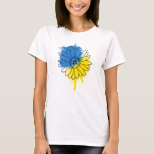 Blue and yellow sunflower in Ukrainian style T-Shirt