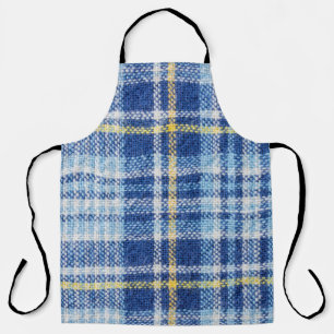 Blue and yellow tartan or plaid background for fas apron