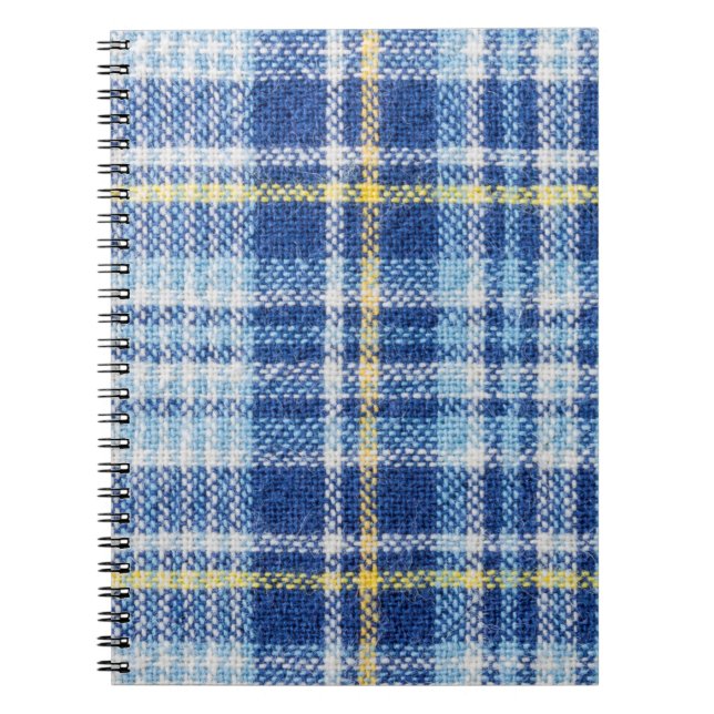 Blue and yellow tartan or plaid background for fas notebook (Front)