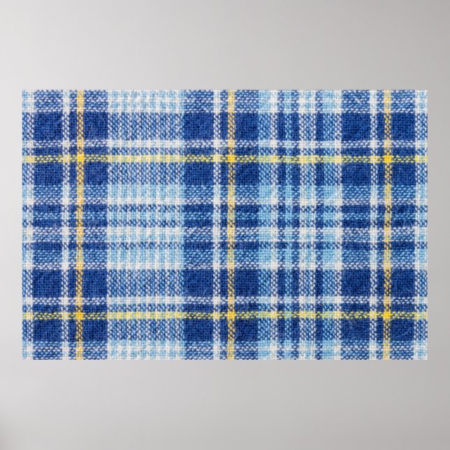 Blue and yellow tartan or plaid background for fas poster (Front)