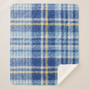 Blue and yellow tartan or plaid background for fas sherpa blanket