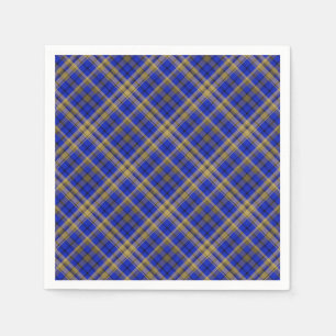 Blue and yellow tartan plaid. napkin