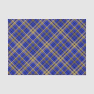 Blue and yellow tartan plaid. tissue paper