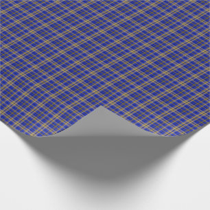 Blue and yellow tartan plaid. wrapping paper