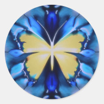 Blue and Yellow Tie Dye Butterfly Sticker