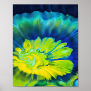 Blue and Yellow Tie Dye Poster