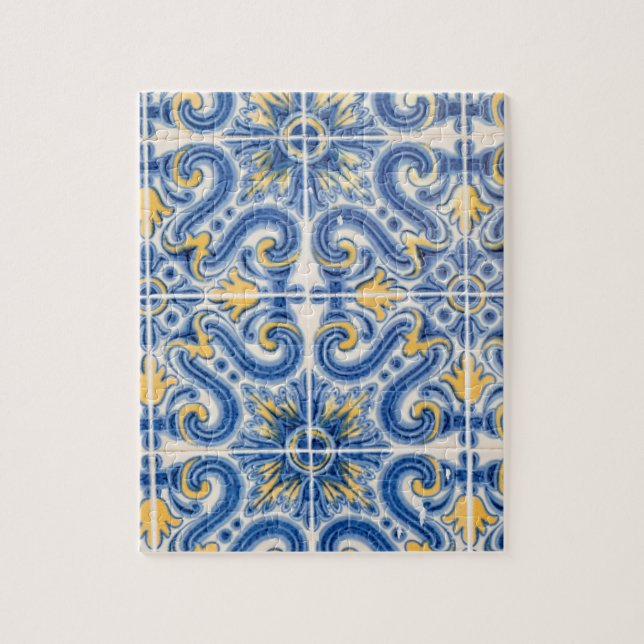 Blue and yellow tile, Portugal Jigsaw Puzzle (Vertical)