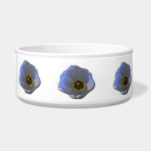 Blue and Yellow Tulip Dog Bowl