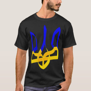 Blue And Yellow Ukraine Coat Of Arms Gerfalcon Tri T-Shirt