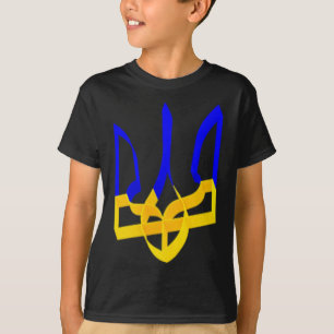 Blue And Yellow Ukraine Coat Of Arms Gerfalcon Tri T-Shirt