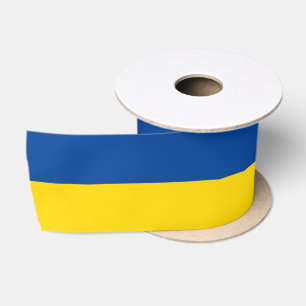 Blue and yellow Ukraine flag support ribbon Satin Ribbon