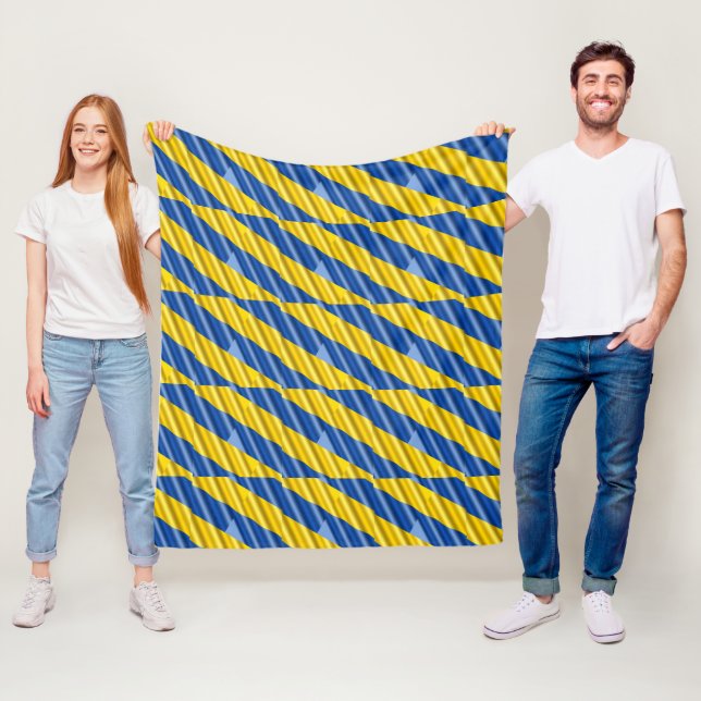 Blue and Yellow Ukraine Inspirations Peace No War Fleece Blanket (In Situ)
