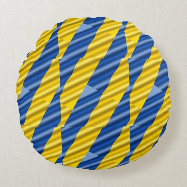 Blue and Yellow Ukraine Inspirations Peace No War Round Pillow (Front)