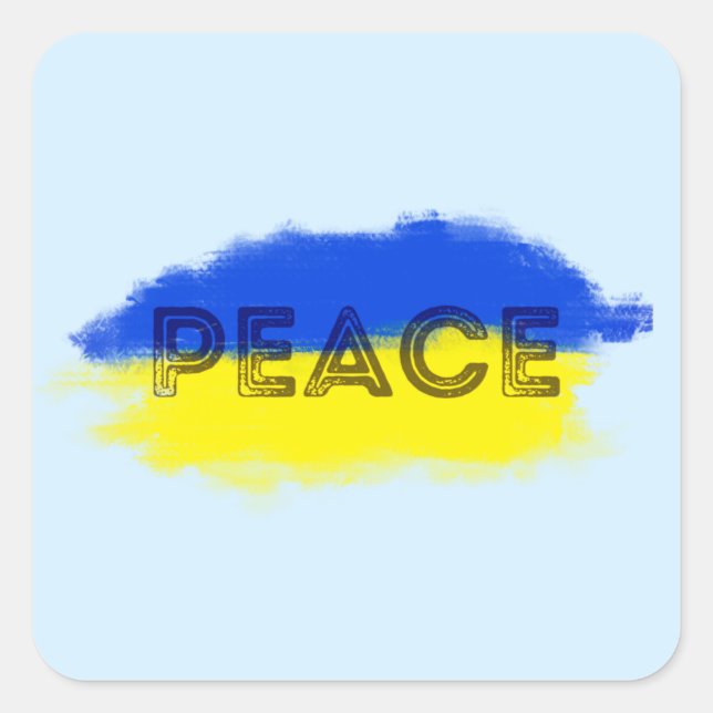 Blue and Yellow Ukraine Inspirations Peace No War Square Sticker (Front)