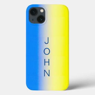 Blue and Yellow Ukraine Inspired custom text iPhone 13 Case
