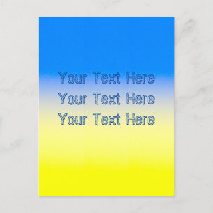 Blue and Yellow Ukraine Inspired custom text Postcard