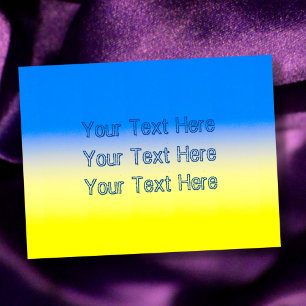 Blue and Yellow Ukraine Inspired custom text Postcard