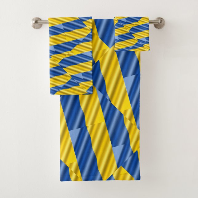 Blue and Yellow Ukraine Inspired peace anti war Bath Towel Set (Insitu)
