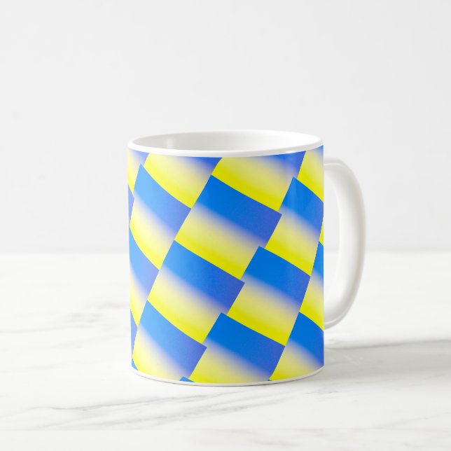 Blue and Yellow Ukraine Inspired peace anti war Coffee Mug (Front Right)