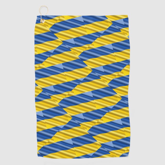 Blue and Yellow Ukraine Inspired peace anti war Golf Towel (Front)
