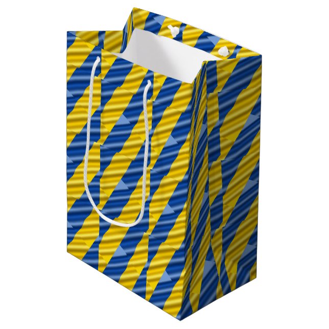 Blue and Yellow Ukraine Inspired peace anti war Medium Gift Bag (Front Angled)