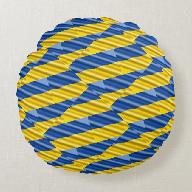 Blue and Yellow Ukraine Inspired peace anti war Round Pillow (Front)