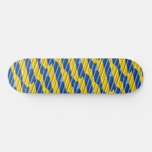 Blue and Yellow Ukraine Inspired Peace Anti War Skateboard