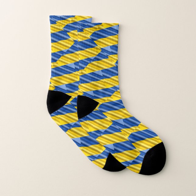 Blue and Yellow Ukraine Inspired Peace Anti War Socks (Pair)
