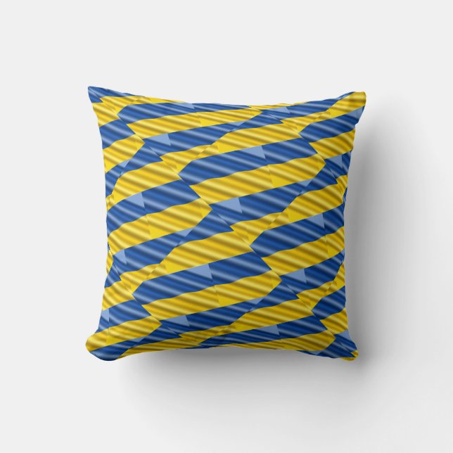 Blue and Yellow Ukraine Inspired peace anti war Throw Pillow (Front)