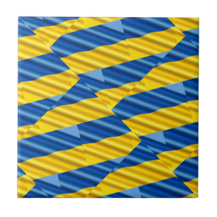Blue and Yellow Ukraine Inspired peace anti war Tile