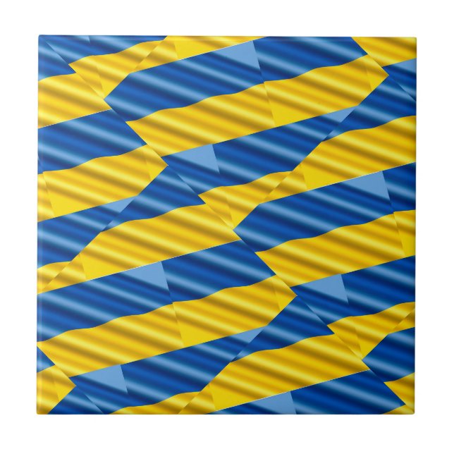Blue and Yellow Ukraine Inspired peace anti war Tile (Front)