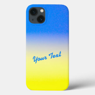 Blue and Yellow Ukraine Inspired peace custom text iPhone 13 Case