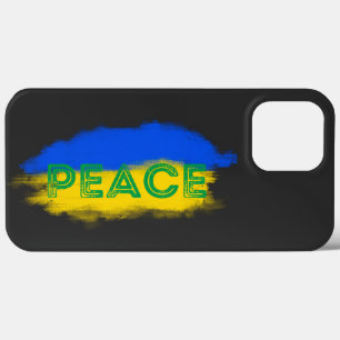 Blue and Yellow Ukraine Inspired Peace No War iPhone 13 Pro Max Case