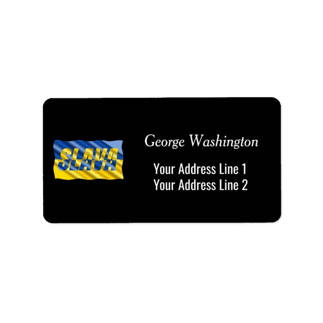 Blue and Yellow Ukraine Inspired Peace No War Label (Front)