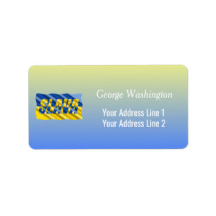 Blue and Yellow Ukraine Inspired Peace No War Label