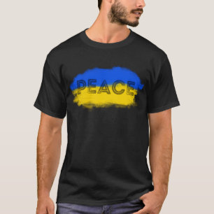 Blue and Yellow Ukraine Inspired Peace No War T-Shirt