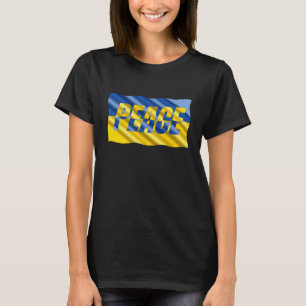 Blue and Yellow Ukraine Inspired Peace No War T-Shirt