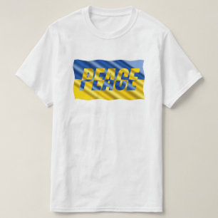 Blue and Yellow Ukraine Inspired Peace No War T-Shirt