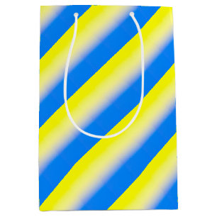 Blue and Yellow Ukraine Inspired peace stop war Medium Gift Bag