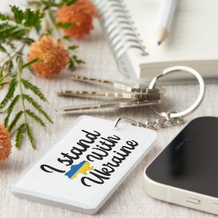 Blue and Yellow Ukraine Keychain