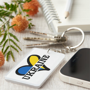 Blue and Yellow Ukrainian Heritage Keychain